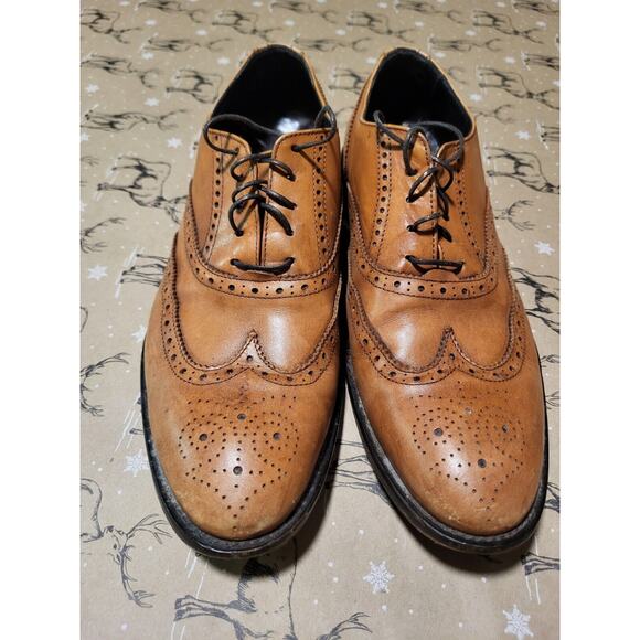 To Boot New York Adam Derrick Brown Leather Wingtip Shoes Men's 9 Italy - Picture 1 of 7